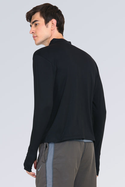 Appulse Men's 1/4 High Neck Zipper Thumb Hole T-Shirt | Men | Premium Cotton | Activewear | Athleisure