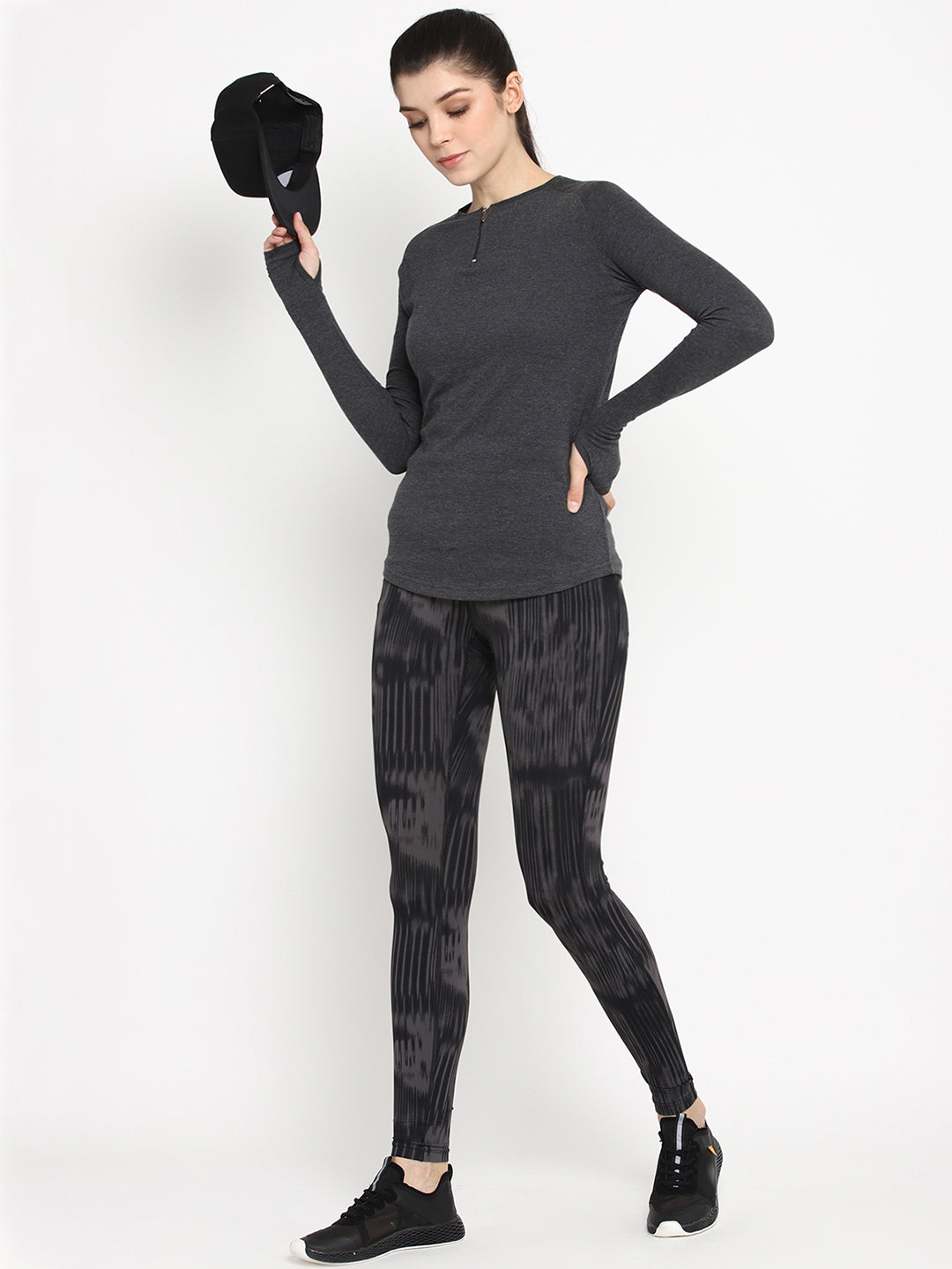 Appulse Women's Round Neck Zipper Long Sleeve T-Shirt | Women | Premium Cotton | Activewear | Athleisure