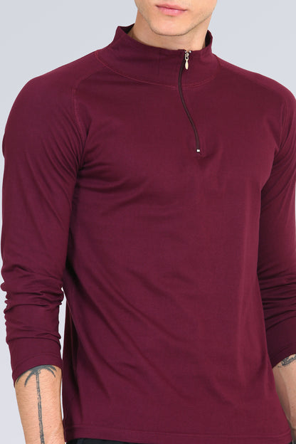 Appulse Men's 1/4 High Neck Zipper Raglan T-Shirt | Men | Premium Cotton | Activewear | Athleisure