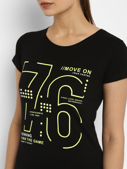 Appulse Women's Printed Sport T-Shirt | Women | Premium Cotton | Activewear | Athleisure