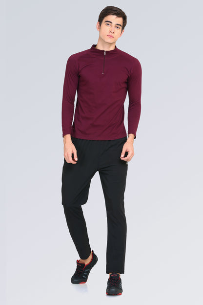 Appulse Men's 1/4 High Neck Zipper Raglan T-Shirt | Men | Premium Cotton | Activewear | Athleisure