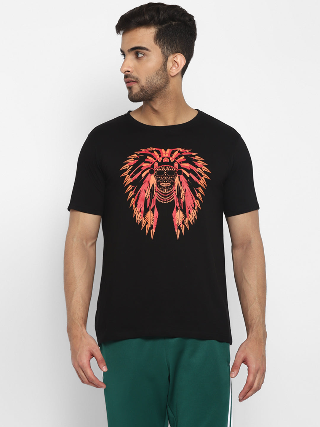 Ap'pulse Men's Short Sleeve Round Neck Printed Tshirt