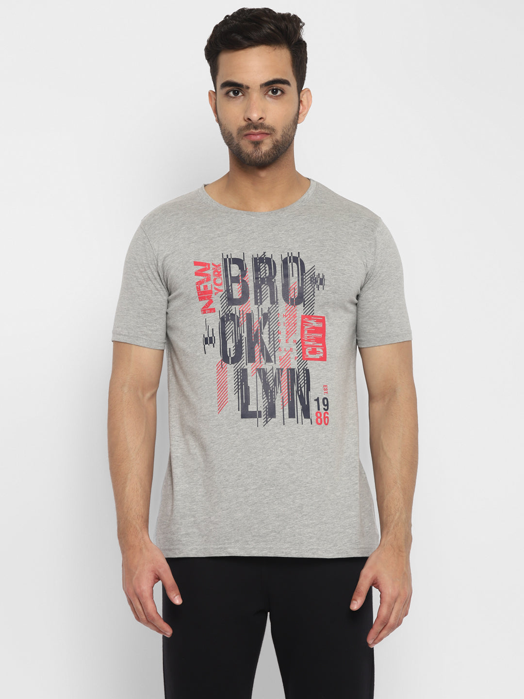 Ap'pulse Men's Short Sleeve Round Neck Printed Tshirt