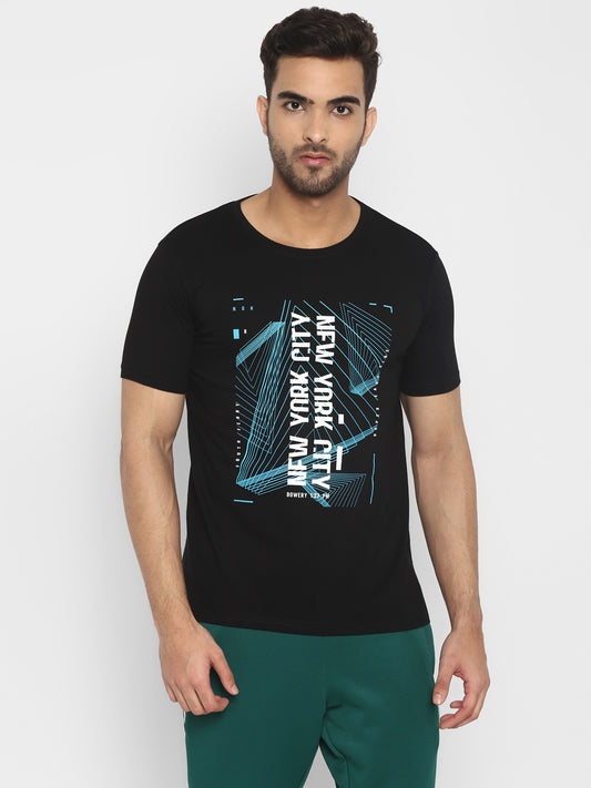 Ap'pulse Men's Short Sleeve Round Neck Printed Tshirt