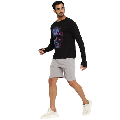 Appulse Men's Printed Long Sleeve Thumb Hole Round Neck T-Shirt | Men | Premium Cotton | Activewear | Athleisure