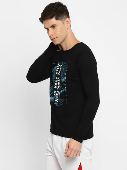 Appulse Men's Round Neck Long Sleeve Printed T-Shirt | Men | Premium Cotton | Activewear | Athleisure