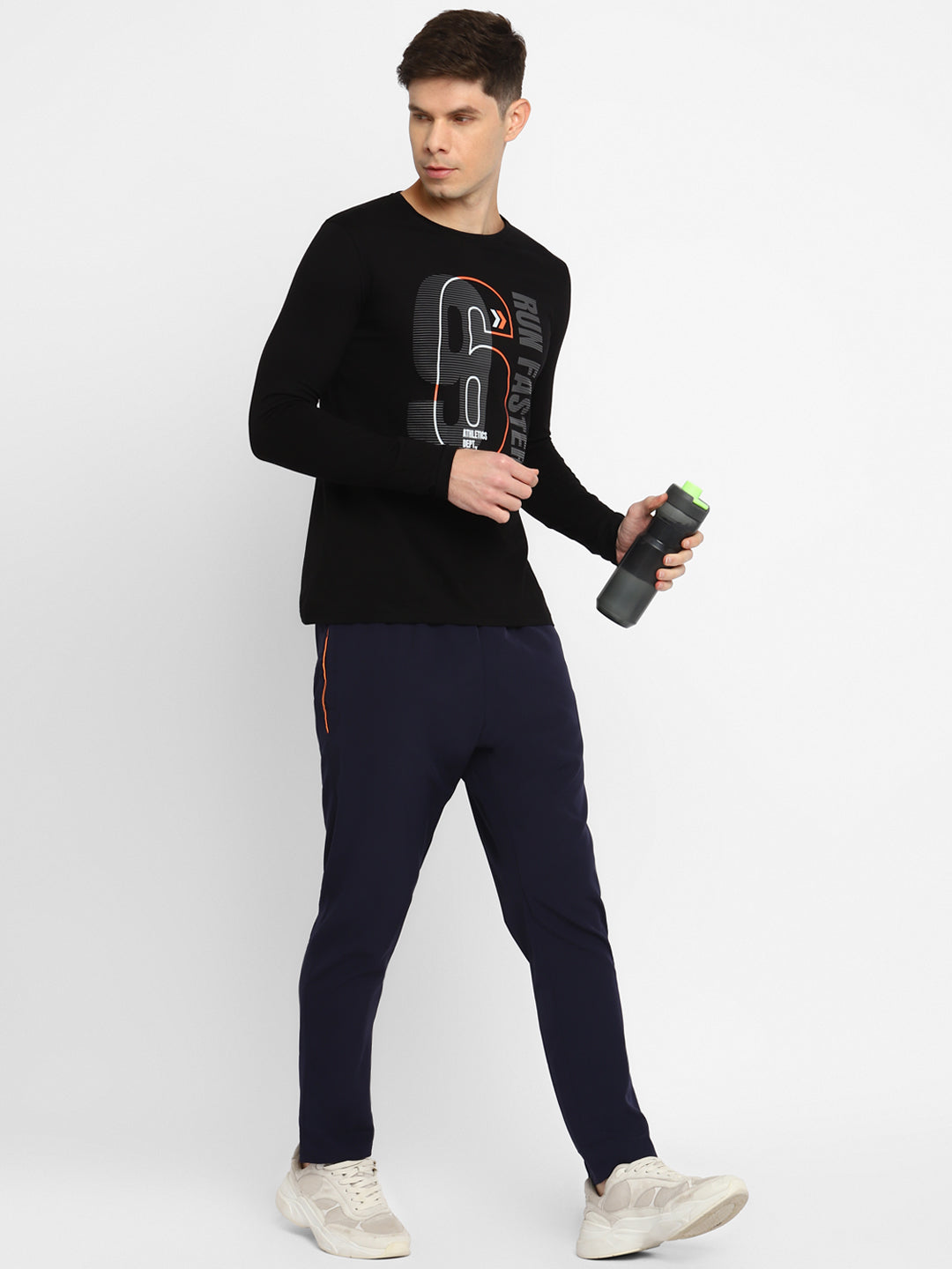 Ap'pulse Men's Round Neck Long Sleeve Printed Tshirt