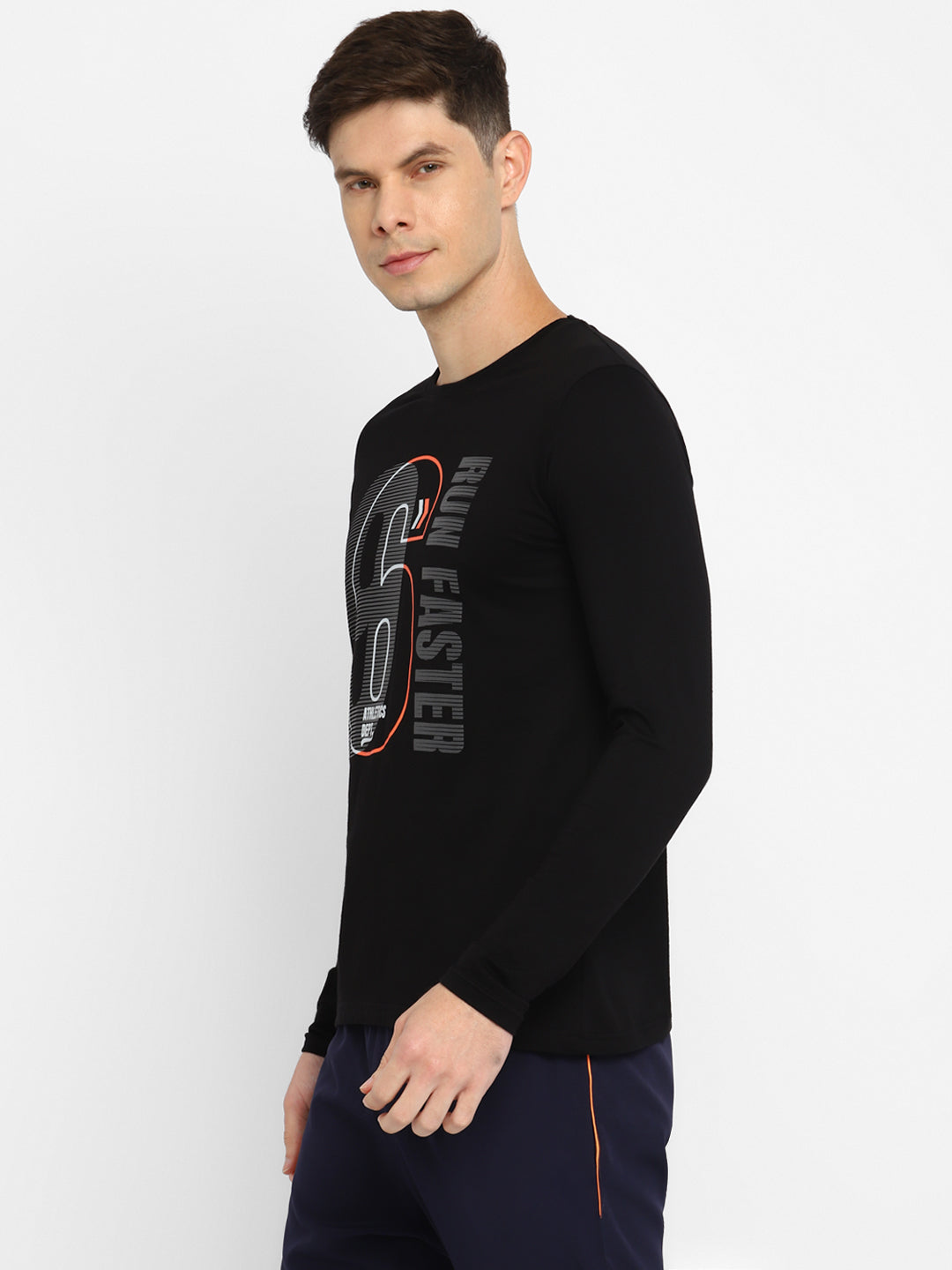 Ap'pulse Men's Round Neck Long Sleeve Printed Tshirt