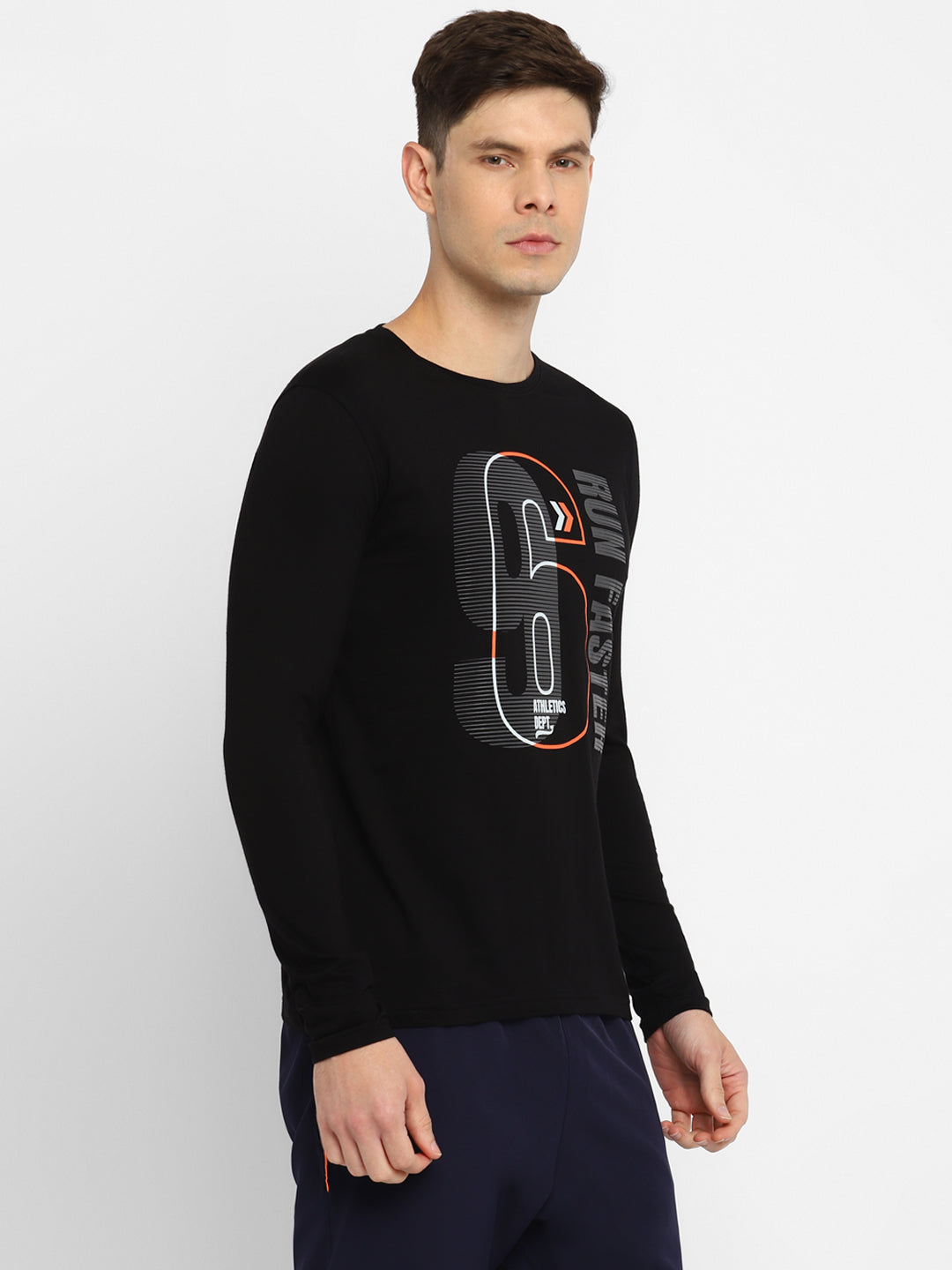 Ap'pulse Men's Round Neck Long Sleeve Printed Tshirt