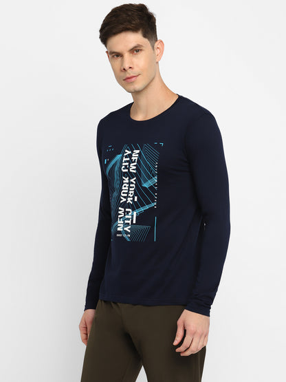 Appulse Men's Round Neck Long Sleeve Printed T-Shirt | Men | Premium Cotton | Activewear | Athleisure