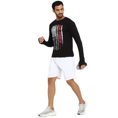 Appulse Men's Printed Long Sleeve Thumb Hole Round Neck T-Shirt | Men | Premium Cotton | Activewear | Athleisure