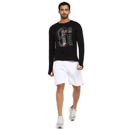 Appulse Men's Printed Long Sleeve Thumb Hole Round Neck T-Shirt | Men | Premium Cotton | Activewear | Athleisure