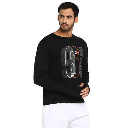 Appulse Men's Printed Long Sleeve Thumb Hole Round Neck T-Shirt | Men | Premium Cotton | Activewear | Athleisure