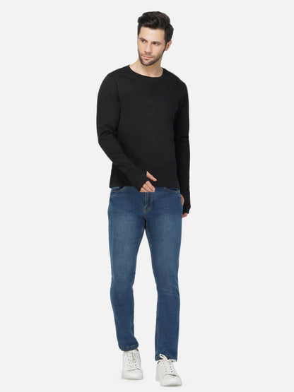 Appulse Men's Round Neck Long Sleeve Thumb Hole T-Shirt | Men | Premium Cotton | Activewear | Athleisure