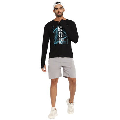 Appulse Men's Printed Long Sleeve Thumb Hole Round Neck T-Shirt | Men | Premium Cotton | Activewear | Athleisure