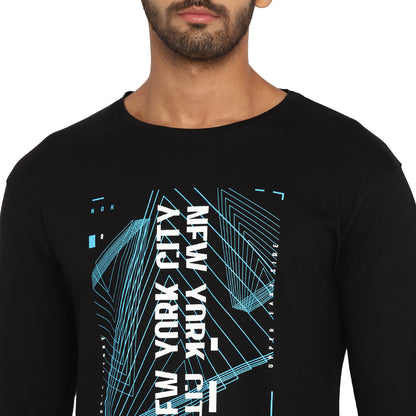 Appulse Men's Printed Long Sleeve Thumb Hole Round Neck T-Shirt | Men | Premium Cotton | Activewear | Athleisure
