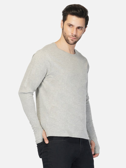 Appulse Men's Round Neck Long Sleeve Thumb Hole T-Shirt | Men | Premium Cotton | Activewear | Athleisure