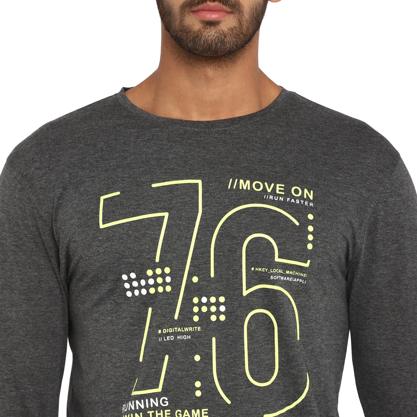 Appulse Men's Printed Long Sleeve Thumb Hole Round Neck T-Shirt | Men | Premium Cotton | Activewear | Athleisure