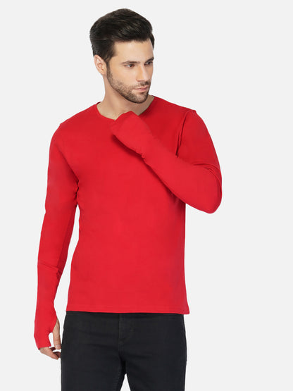 Appulse Men's Round Neck Long Sleeve Thumb Hole T-Shirt | Men | Premium Cotton | Activewear | Athleisure