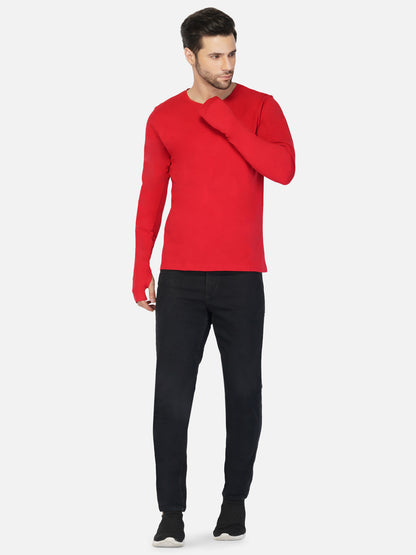 Appulse Men's Round Neck Long Sleeve Thumb Hole T-Shirt | Men | Premium Cotton | Activewear | Athleisure