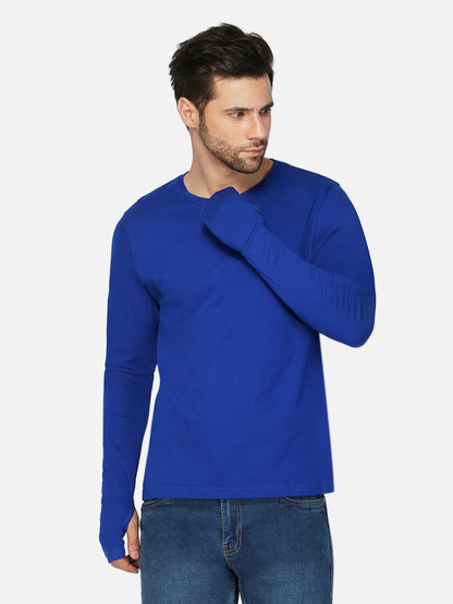 Appulse Men's Round Neck Long Sleeve Thumb Hole T-Shirt | Men | Premium Cotton | Activewear | Athleisure