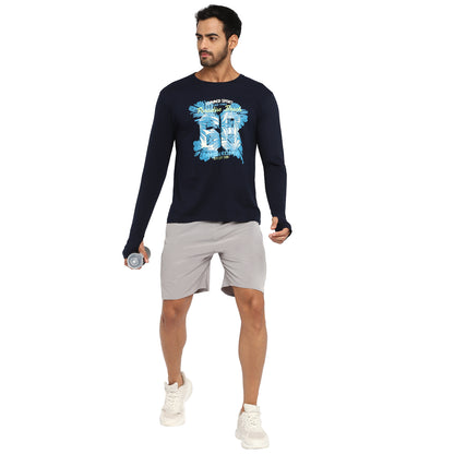 Appulse Men's Printed Long Sleeve Thumb Hole Round Neck T-Shirt | Men | Premium Cotton | Activewear | Athleisure