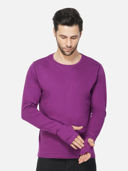 Appulse Men's Round Neck Long Sleeve Thumb Hole T-Shirt | Men | Premium Cotton | Activewear | Athleisure