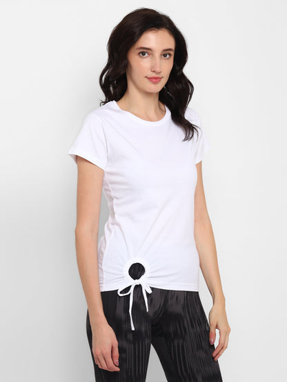 Appulse Women's Round Neck T-Shirt with Bottom Knot | Women | Premium Cotton | Activewear | Athleisure