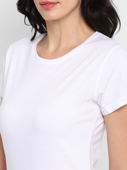 Appulse Women's Round Neck T-Shirt with Bottom Knot | Women | Premium Cotton | Activewear | Athleisure