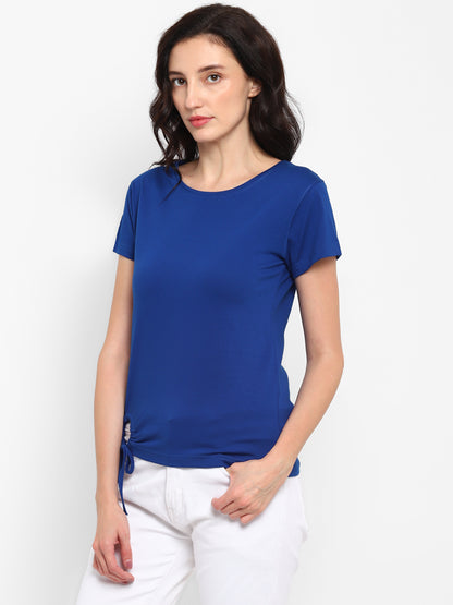 Appulse Women's Round Neck T-Shirt with Bottom Knot | Women | Premium Cotton | Activewear | Athleisure