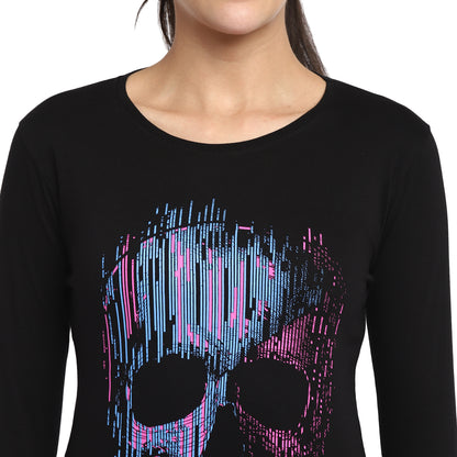 Appulse Women's Printed Long Sleeve Thumb Hole Round Neck T-Shirt | Women | Premium Cotton | Activewear | Athleisure