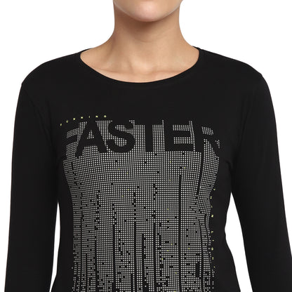 Appulse Women's Printed Long Sleeve Thumb Hole Round Neck T-Shirt | Women | Premium Cotton | Activewear | Athleisure