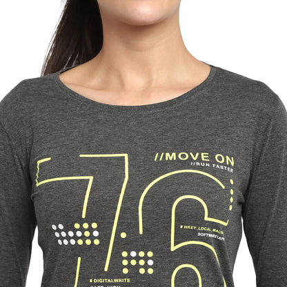 Appulse Women's Printed Long Sleeve Thumb Hole Round Neck T-Shirt | Women | Premium Cotton | Activewear | Athleisure