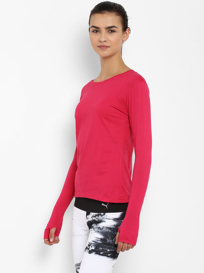 Appulse Women's Round Neck Long Sleeve Thumopen T-Shirt | Women | Premium Cotton | Activewear | Athleisure