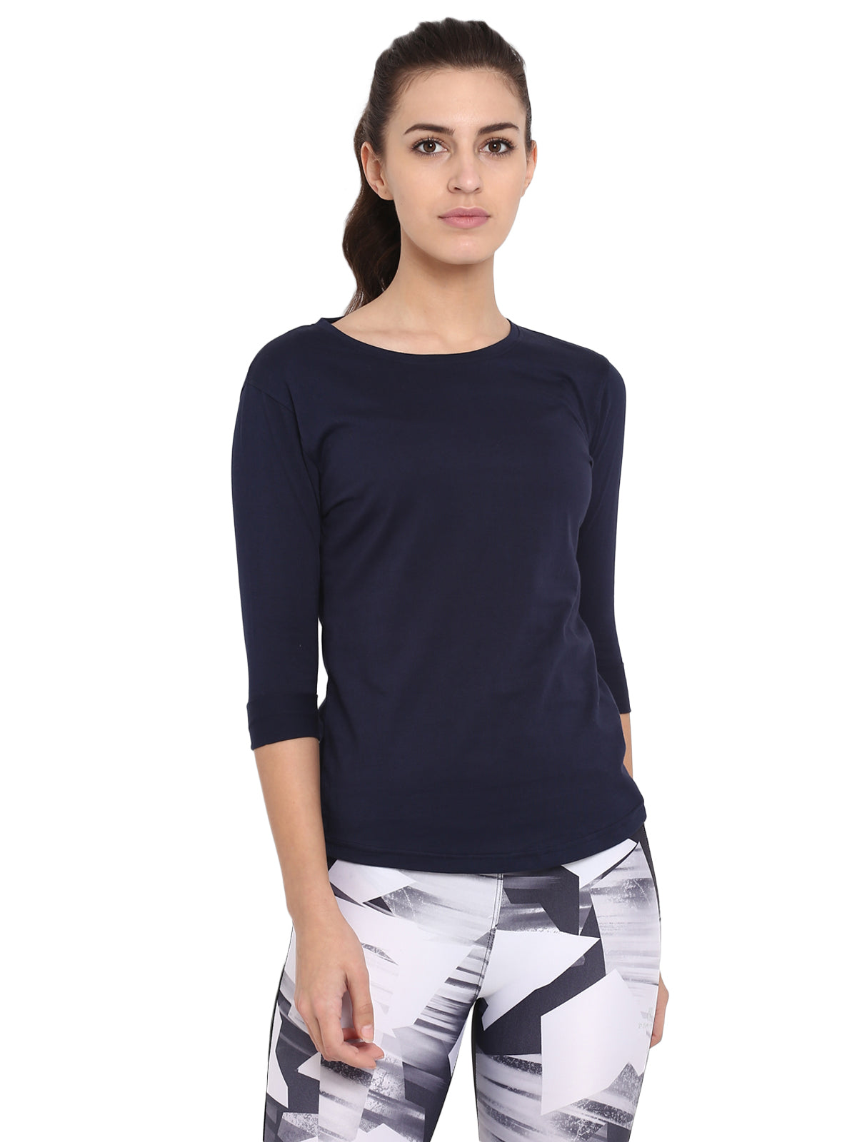 Ap'pulse Women's 3/4th sleeve Round Neck Tshirt