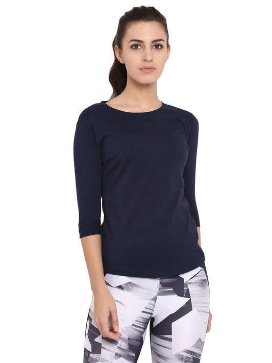 Ap'pulse Women's 3/4th sleeve Round Neck Tshirt
