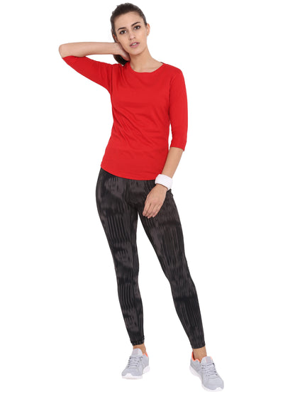 Appulse Women's 3/4th sleeve Round Neck T-Shirt | Women | Premium Cotton | Activewear | Athleisure