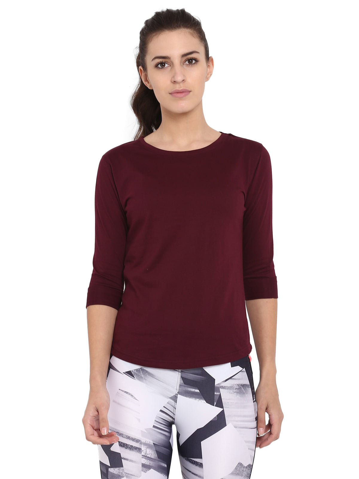 Ap'pulse Women's 3/4th sleeve Round Neck Tshirt