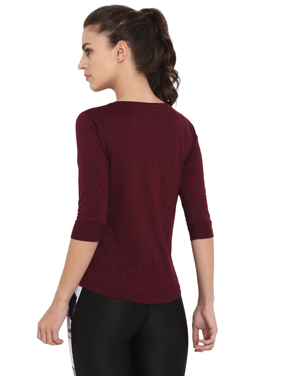 Ap'pulse Women's 3/4th sleeve Round Neck Tshirt