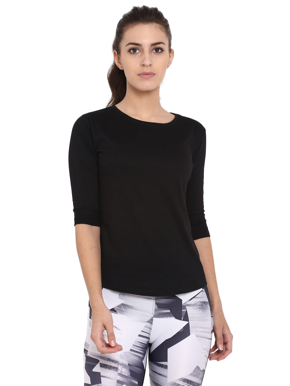 Ap'pulse Women's 3/4th sleeve Round Neck Tshirt