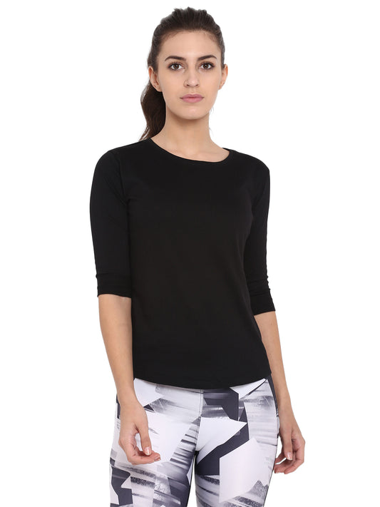 Ap'pulse Women's 3/4th sleeve Round Neck Tshirt