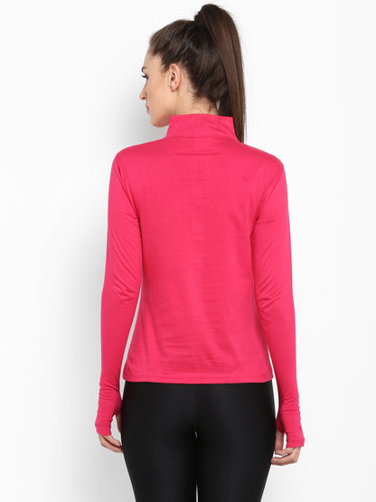 Appulse Women's Hi Neck Long Sleeve Thumb Hole T-Shirt | Women | Premium Cotton | Activewear | Athleisure
