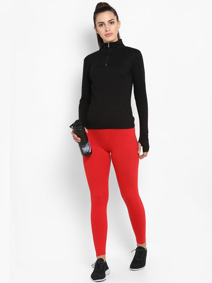 Appulse Women's Hi Neck Long Sleeve Thumb Hole T-Shirt | Women | Premium Cotton | Activewear | Athleisure